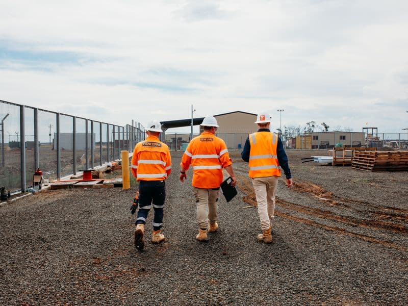 Fencepac crew walking alongside 358 mesh security fencing at APA