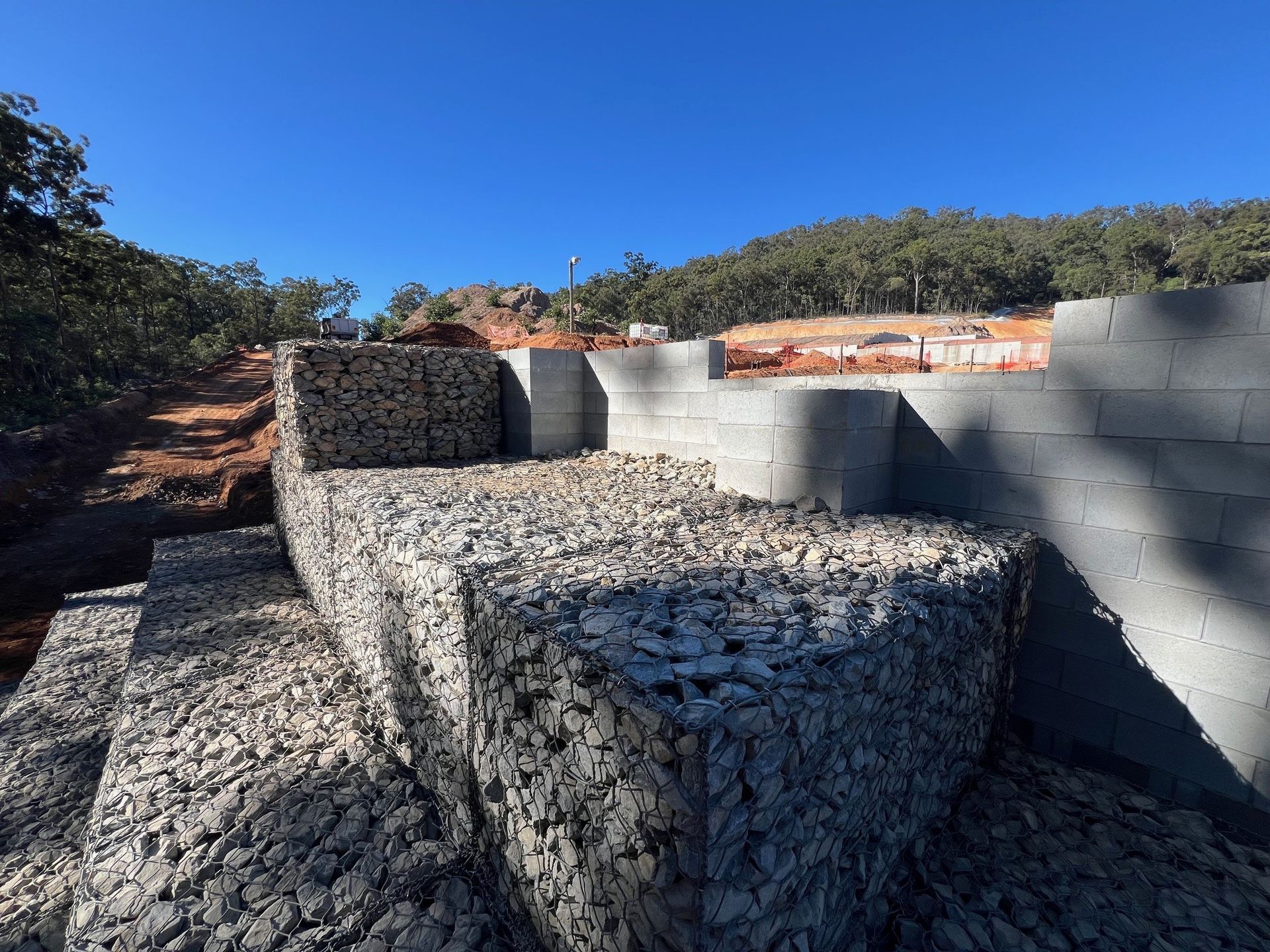 Gabion retaining walls